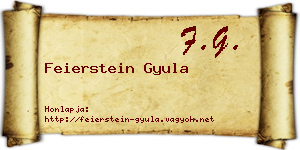 Feierstein Gyula névjegykártya
